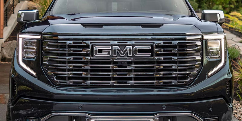 James Wood Motors Decatur in Decatur TX close up of a GMC Sierra grill