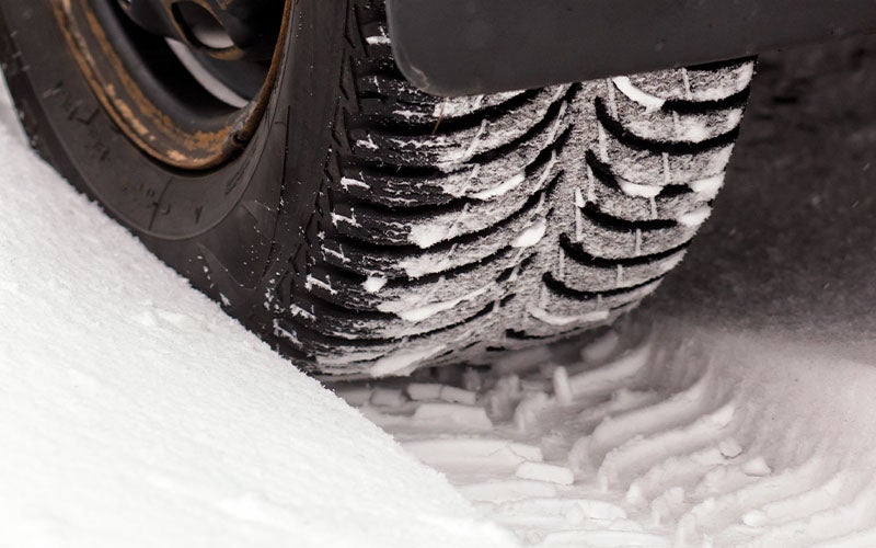 Image of a tire in snow